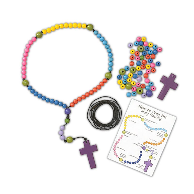 Autom Wood Bead Rosary Craft Kit 12 Pack - Image 1